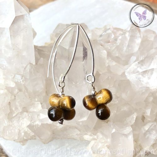 Golden Tiger Eye Bubble Drop Earrings